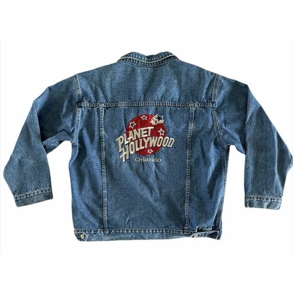 Planet Hollywood Other - Planet Hollywood Orlando Denim Trucker Jean Jacket Mens Size Large 90s Vintage